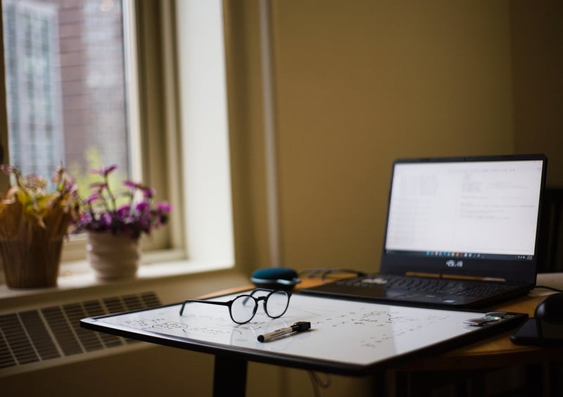 Laptop on desk